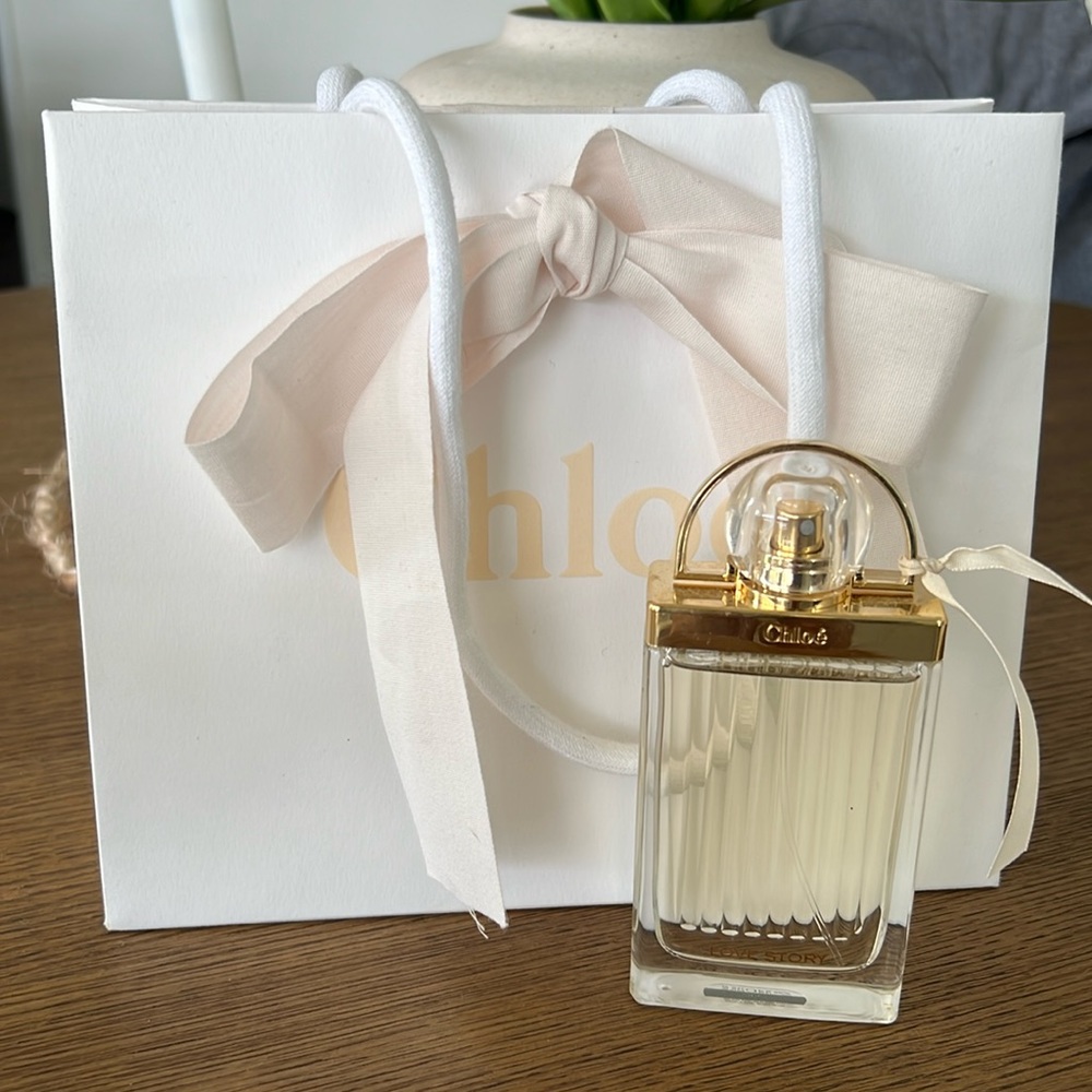 Barely used Chloe love story perfume. Sprayed a few times. Bag included.